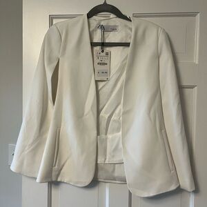 Zara White Cape Blazer NWT Size Small